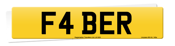 Registration number F4 BER